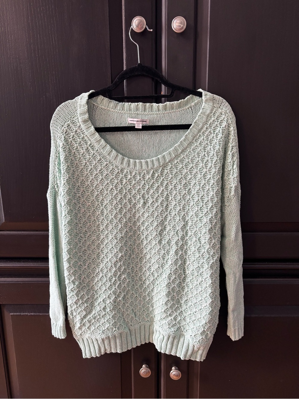 American Eagle Outfitters Mint Green Scoop Neck Knit Sweater